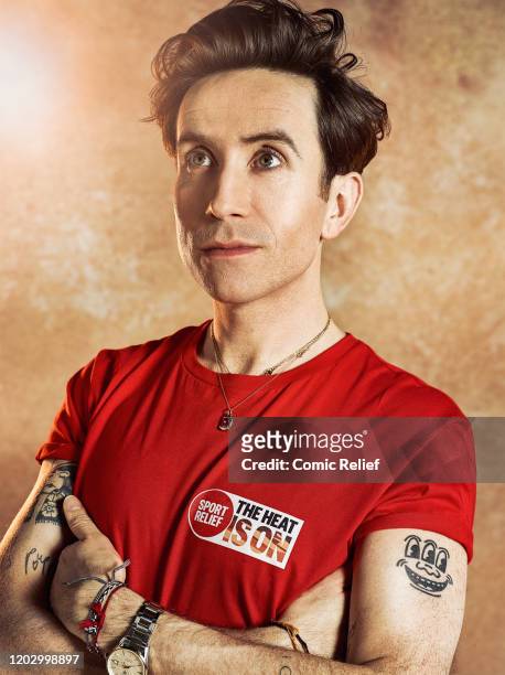 Radio 1 presenter, Nick Grimshaw, poses for the camera to promote the sport relief challenge, The Heat is On, in which he will join the other...