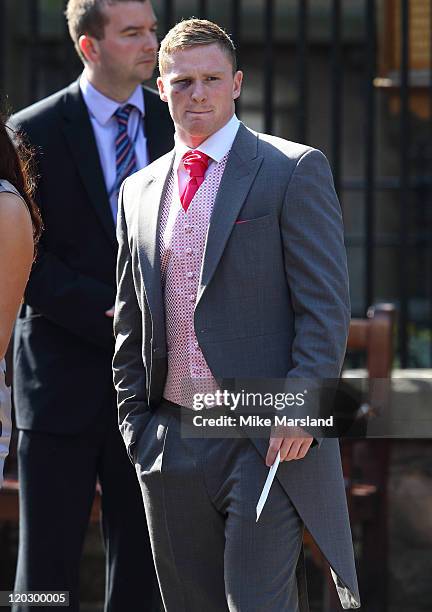 Chris Ashton departs for the Royal wedding of Zara Phillips and Mike Tindall at Canongate Kirk on July 30, 2011 in Edinburgh, Scotland.