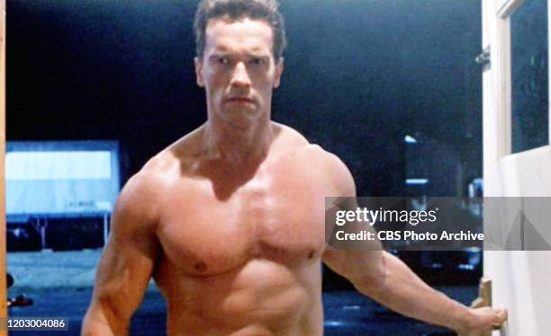 The movie "Terminator 2: Judgment Day", directed by James Cameron. Seen here, the Terminator enters a biker bar. Theatrical wide release July 3,...