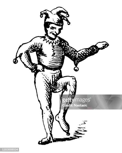 jester dancing - wild card stock illustrations