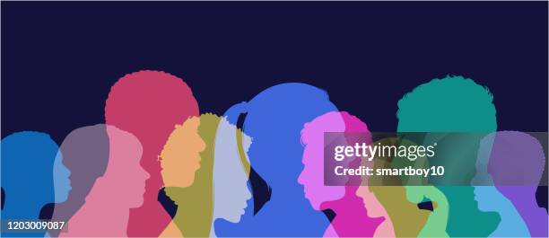 young adult head silhouettes - 20 29 years stock illustrations