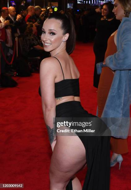 Adult film actress Jada Stevens attends the 2020 Adult Video News Awards at The Joint inside the Hard Rock Hotel & Casino on January 25, 2020 in Las...