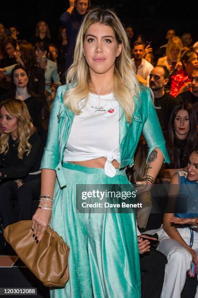 Wanda Nara attends the Elisabetta Franchi show during Milan Fashion Week Fall/Winter 2020-2021 on February 24, 2020 in Milan, Italy.