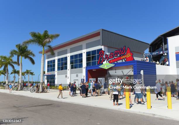 General exterior view of CoolToday Park prior to the Spring Training game between the Detroit Tigers and the Atlanta Braves at CoolToday Park on...