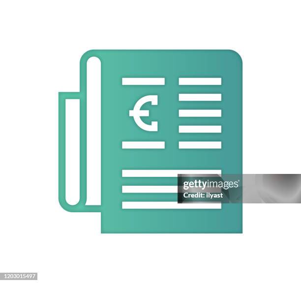 european distribution gradient color & papercut style icon design - wealth creation stock illustrations