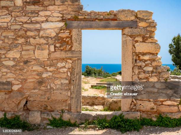 the sanctuary of apollo hylati in kourion - limassol stock-fotos und bilder
