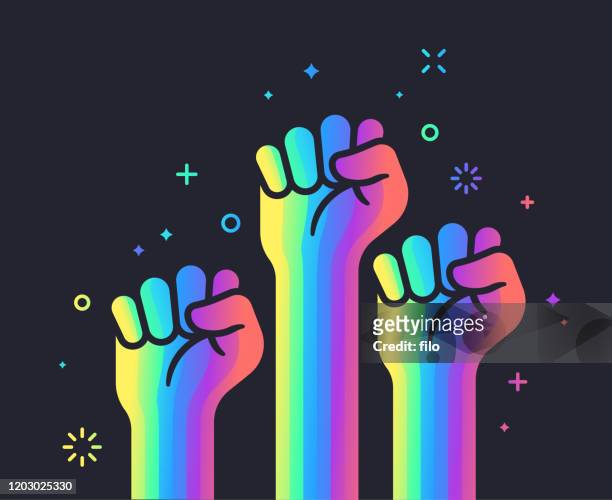 power fist activism social justice and volunteering - marriage equality stock illustrations