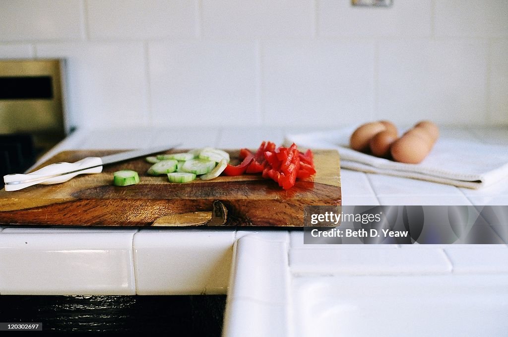 Vegetable on cutting board