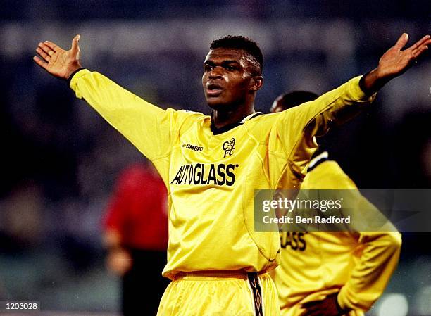 Marcel Desailly of Chelsea during the UEFA Champions League Group D match against Lazio at the Stadio Olimpico in Rome. The game ended goalless. \...