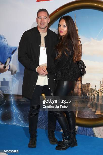 Kieran Hayler and Michelle Penticost attend the "Sonic The Hedgehog" Gala Screening at Vue Westfield on January 30, 2020 in London, England.