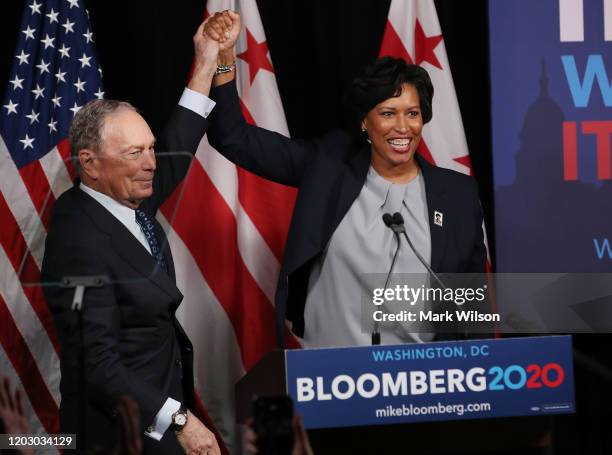 Democratic presidential candidate, former New York City Mayor Michael Bloomberg receives an endorsement from District of Columbia Mayor, Muriel...