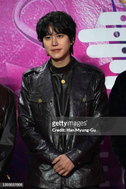 Kyuhyun of South Korean boy band Super Junior attends the 29th Seoul Music Awards at Gocheok Sky Dome on January 30, 2020 in Seoul, South Korea.