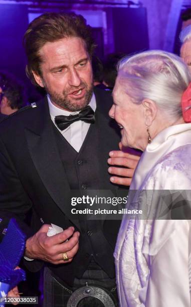 February 2020, Berlin: 70th Berlinale, Cinema for Peace Gala: actor Gerard Butler and director Vanessa Redgrave. The International Film Festival...