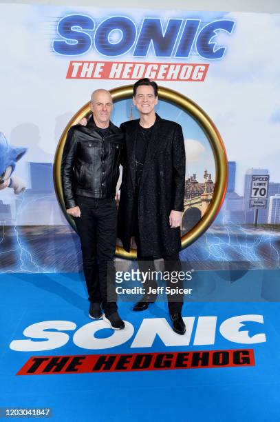 Producer Neal H. Moritz and Jim Carrey attend the "Sonic the Hedgehog" London Fan Screening at Vue Westfield on January 30, 2020 in London, United...