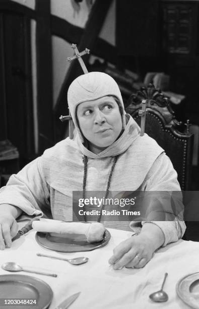 Actress Miriam Margolyes in a scene from episode 'Beer' of the BBC television series 'Blackadder II', July 7th 1985.