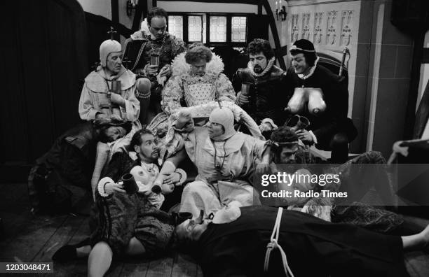 Actors Tony Robinson, Daniel Thorndike, Tim McInnerny, Miranda Richardson, Rowan Atkinson, Stephen Fry, Hugh Laurie, Miriam Margolyes and Roger...