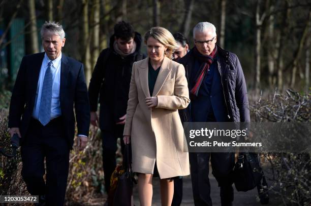Lawyer Barry Pollack, Human rights lawyer Jennifer Robinson and Spanish former judge Baltasar Garzón arrive with other members of the defence team...