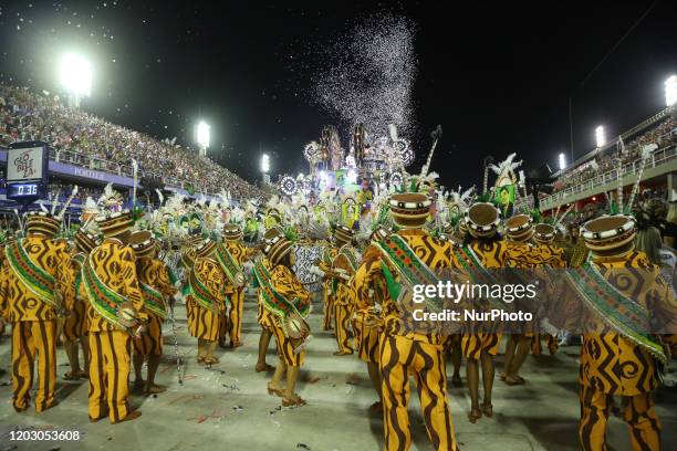 Members of the School Grande Rio performs in Rio de Janeiro, Brazil, on February 24, 2020.