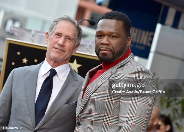 Curtis "50 Cent" Jackson and Jon Feltheimer attend the ceremony honoring Curtis "50 Cent" with a Star on the Hollywood Walk of Fame on January 30,...