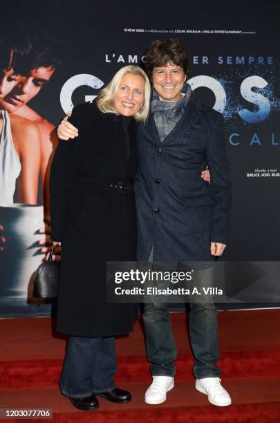 Michele La Ginestra and wife Elisabetta attend the "Ghost - The Musical" Photocall at Teatro Sistina on January 30, 2020 in Rome, Italy.