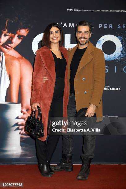 Massimiliano Varrese and wife Valentina Melis attend the "Ghost - The Musical" Photocall at Teatro Sistina on January 30, 2020 in Rome, Italy.