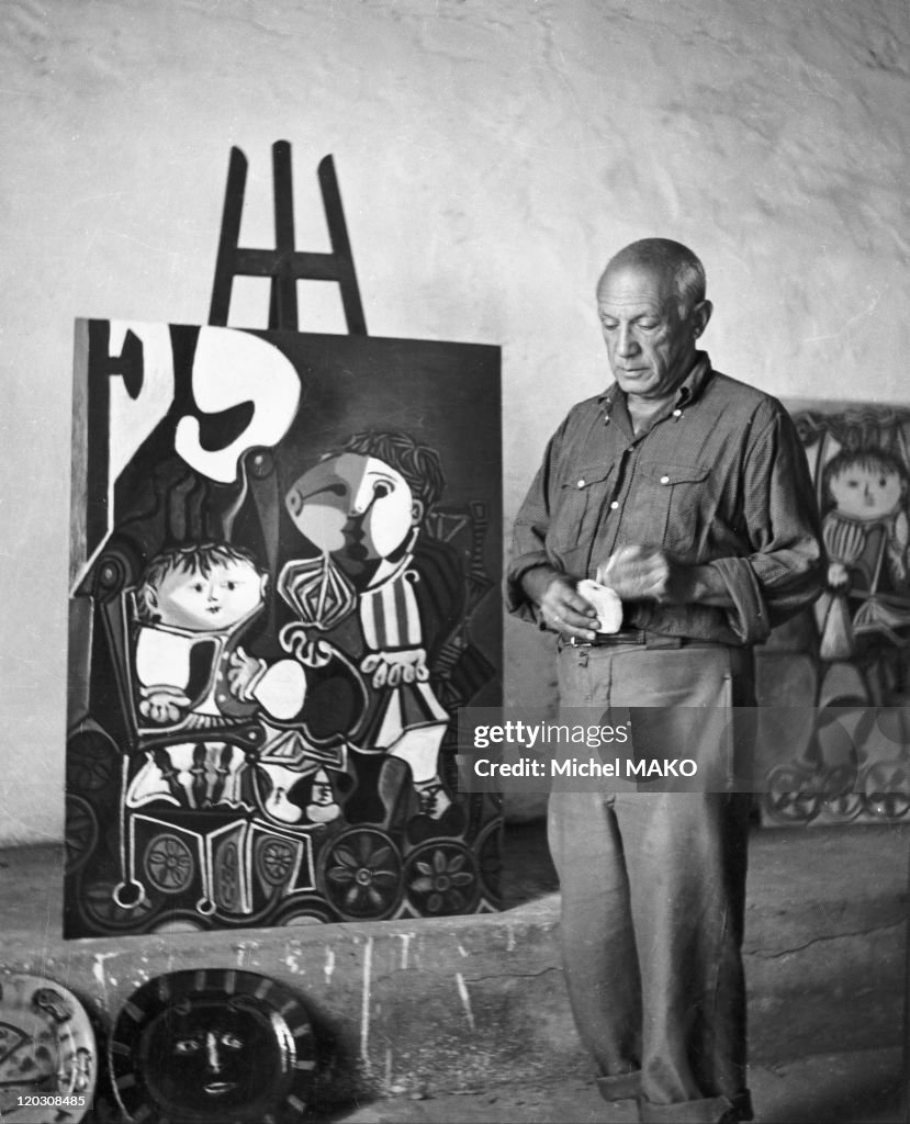 Pablo Picasso In His Studio