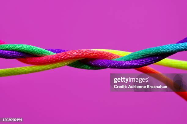 colorful twisting cords - woven stock pictures, royalty-free photos & images