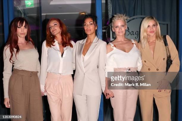 Jessica Sutta, Carmit Bachar, Nicole Scherzinger, Kimberly Wyatt and Ashley Roberts of The Pussy Cat Dolls are seen leaving Bagatelle restaurant on...