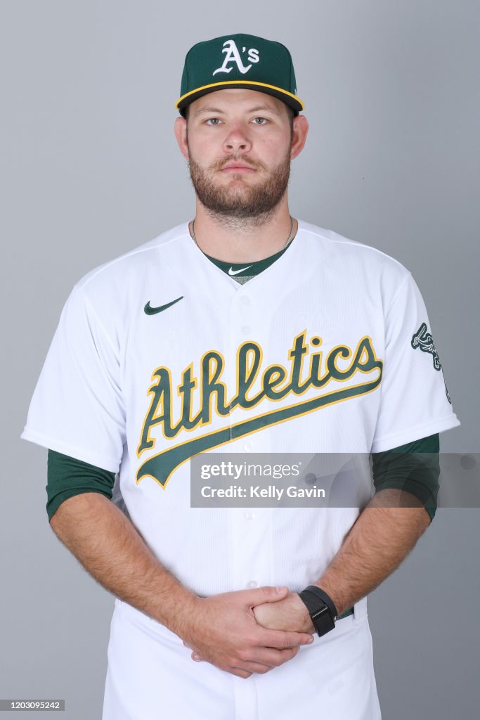 Tanner Reed Anderson Tanner Anderson of the Oakland Athletics poses during Photo Day on ...