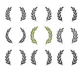 laurel wreath design element set