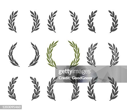 Laurel wreath design element set Laurel wreath design element set