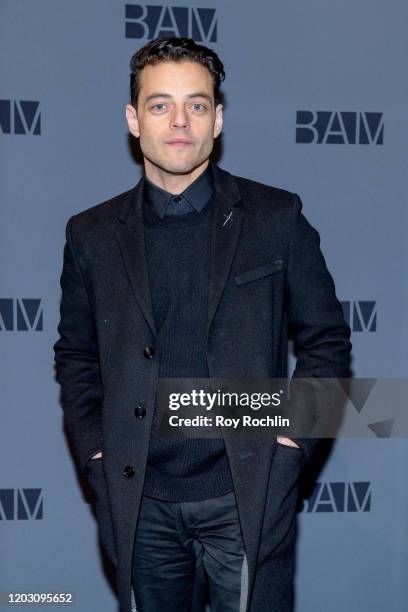 Rami Malek attends "Medea" Opening Night at BAM Harvey Theater on January 30, 2020 in New York City.