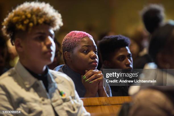 New York City public school students meet with board of education officials in a forum to address the slow progress being made in integrating the...