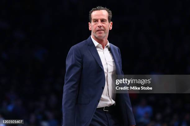 Head Coach Kenny Atkinson of the Brooklyn Nets looks on against the Brooklyn Nets at Barclays Center on February 24, 2020 in New York City. Orlando...