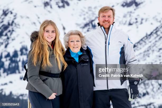 King Willem-Alexander of the Netherlands, Princess Beatrix of the Netherlands and Princess Amalia of the Netherlands during the annual photo call on...