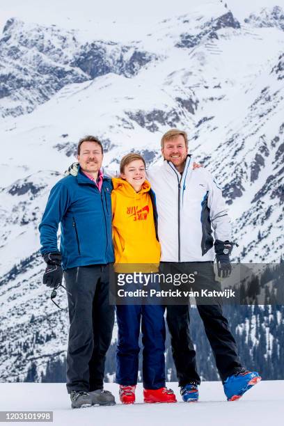 Prince Constantijn of The Netherlands, King Willem-Alexander of The Netherlands and Count Claus-Casimir of The Netherlands during the annual photo...