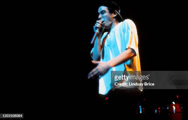 Adam “Ad-Rock” Horowitz performs in Beastie Boys at the Universal Amphitheatre in Universal City on November 24, 1992 in Los Angeles.