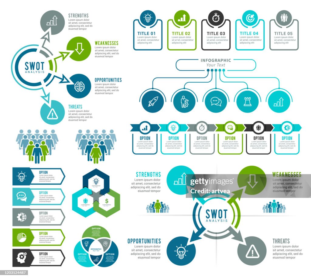 SWOT Analysis Infographic Elements and Infographic Elements