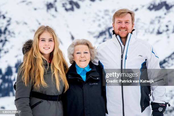 King Willem-Alexander of The Netherlands, Princess Beatrix of The Netherlands and Princess Amalia of The Netherlands during the annual photo call on...
