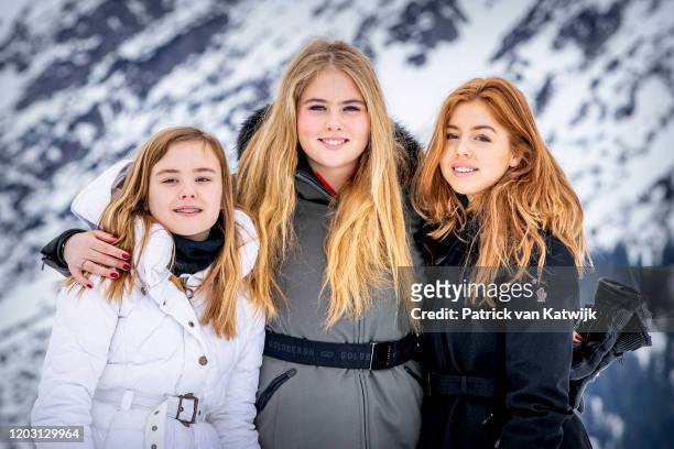 Princess Ariane of The Netherlands, Princess Amalia of The Netherlands, Princess Alexia of The Netherlands during the annual photo call on February...