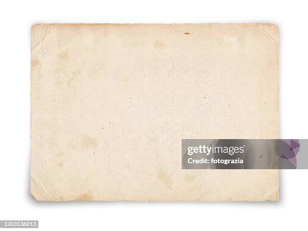 old paper isolated on white - antiguo fotografías e imágenes de stock