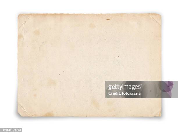 old paper isolated on white - old fashioned stock pictures, royalty-free photos & images