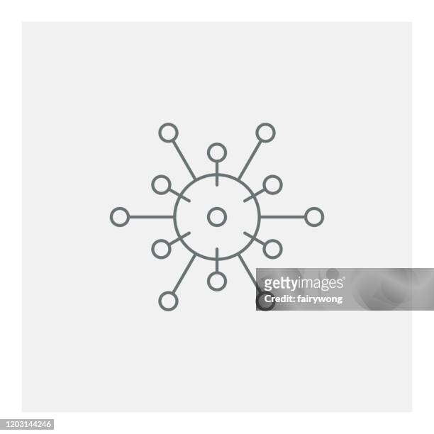 virus cell icon - fungal mold stock illustrations