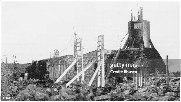 antique photo: ben nevis observatory summer - ben nevis summer stock illustrations