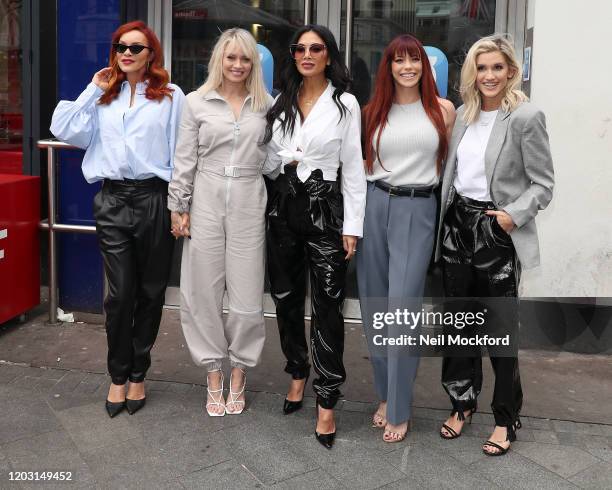 Carmit Bachar, Kimberly Wyatt, Nicole Scherzinger, Jessica Sutta and Ashley Roberts from the Pussycat Dolls seen at Global Radio Studios for an...