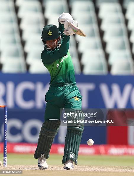 Pakistan Rohail Rohail Nazir of Pakistan hits the ball towards the boundary during ...