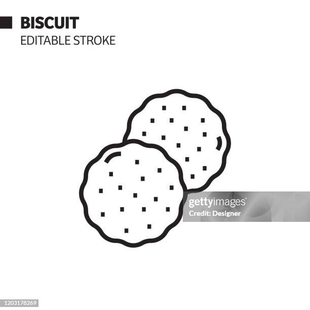 biscuits line icon, outline vector symbol illustration. pixel perfect, editable stroke. - buttermilk biscuits stock illustrations