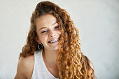 Head shot portrait of a teenage girl.
