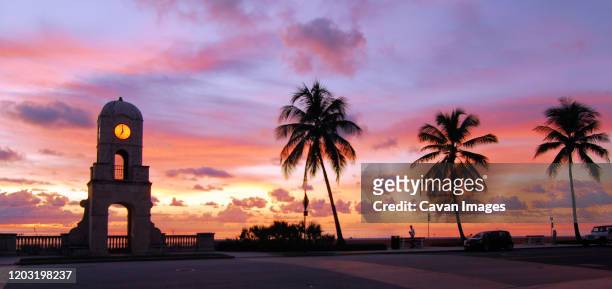sunrise from the past site of the old palm beach pier on palm beach is - palm beach florida stock pictures, royalty-free photos & images