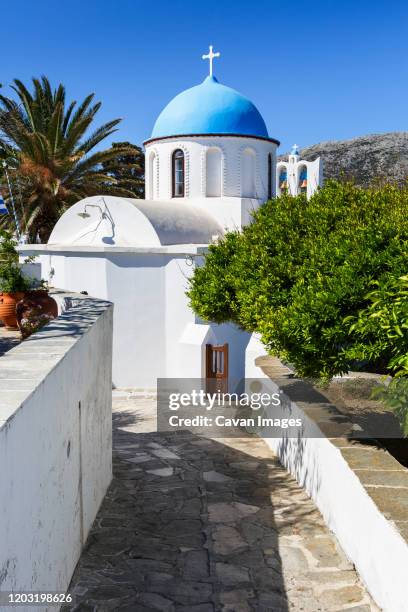 church in artemonas village on sifnos island in greece. - sifnos stock-fotos und bilder